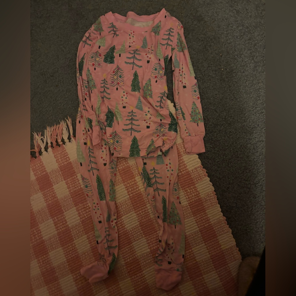Little Sleepies Holiday Collection PinkTree Pattern Kids Pajamas